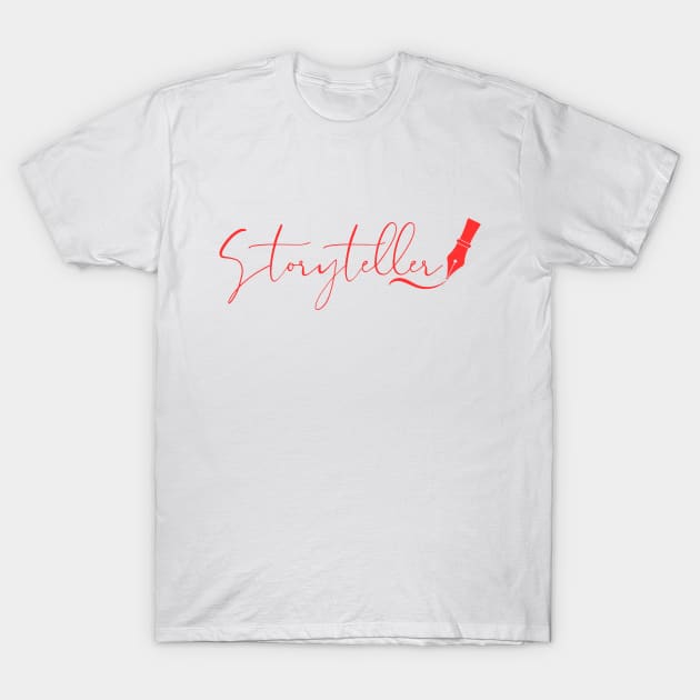 Storyteller with fountain pen - red T-Shirt by PetraKDesigns